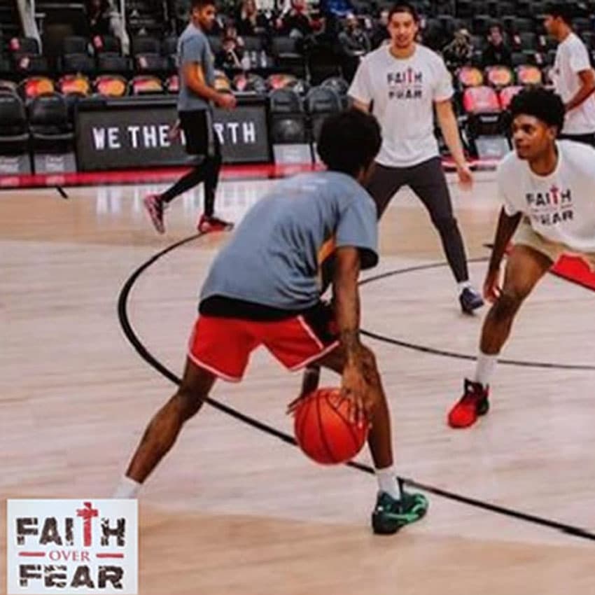 Young athletes at a Raptors game